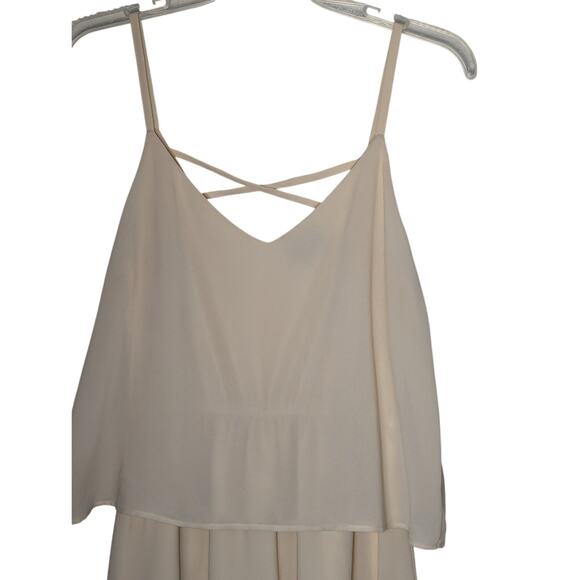 Vila Clothes Cream Flowy Mini Dress Size S - Picture 4 of 8